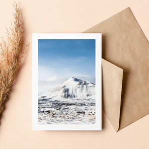 Tarjeta de felicitación con paisaje invernal - Tarjeta de felicitación - Interior en blanco - Vacaciones - Navidad - Naturaleza - Paisaje - Moderno - Escandinavo - Nieve