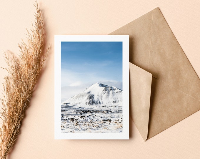 Winter Landscape Greeting Card - Greeting Card - Blank Inside - Holidays - Christmas - Nature - Landscape - Modern - Scandinavian - Snow