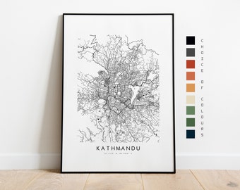 Kathmandu Map Print - City Map Poster - Map Art - Map Wall Art - Nepal City Map - Kathmandu Print - Kathmandu Poster - Wall Art - Asia
