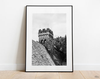 Derwent Dam Print - Fine Art Photography Print - Peak District Photography - Peak District Print  - Black and White Landscapes