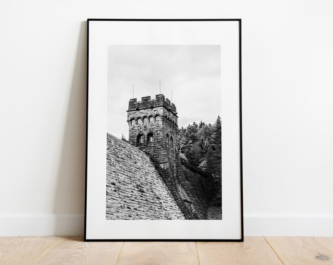 Derwent Dam Print - Fine Art Photography Print - Peak District Photography - Peak District Print  - Black and White Landscapes