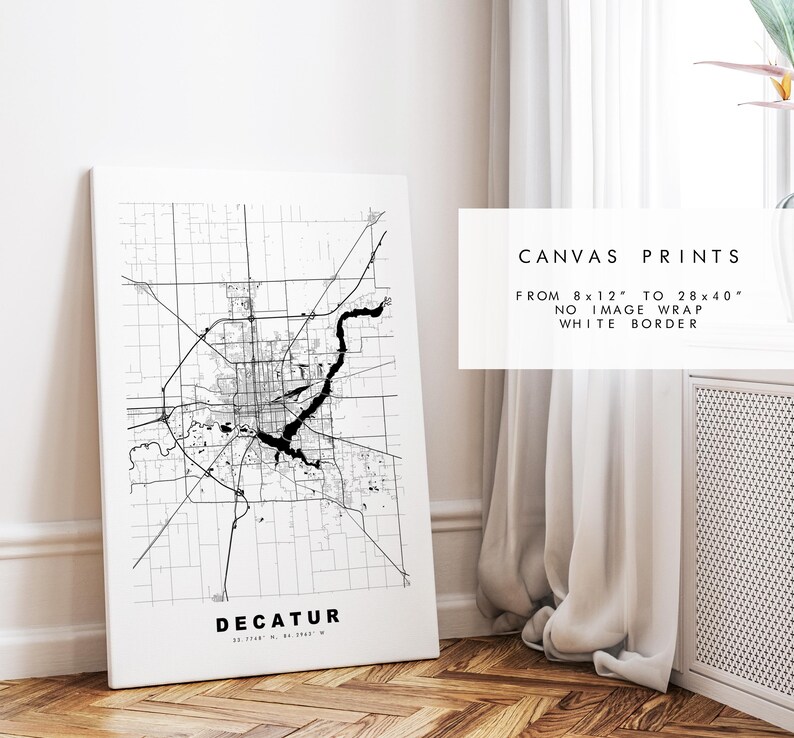Decatur Map Print - City Map Poster - Map Art - USA City Maps - Decatur ...