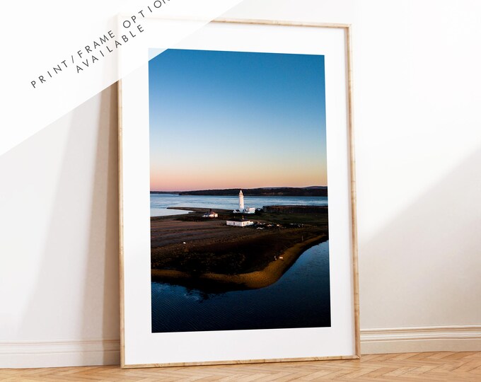 Hurst Point Lighthouse Sunset Photography Print - Hampshire Photography Prints - Wall Art -  Frame and Canvas Options - Portrait  - UK