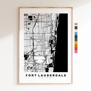 Fort Lauderdale Stadsplattegrond Print - kaartprint - kaartkunst - prints of ingelijste prints - minimalistisch - Verenigde Staten