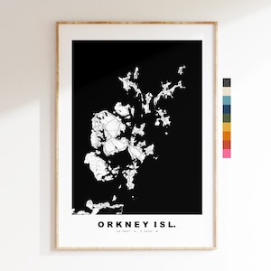 Orkney Karte Druck - Minimalistische Stadt Karte Poster - Kartenkunst - Schottland - Orkney Inseln Druck - Orkney Poster - verschiedene Farben erhältlich