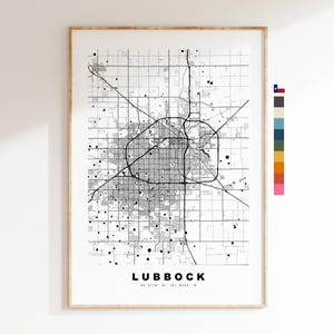 Lubbock Map Print - City Map Poster - Map Art - USA City Maps - Lubbock Print - Lubbock Poster - Minimalist City Map - Texas