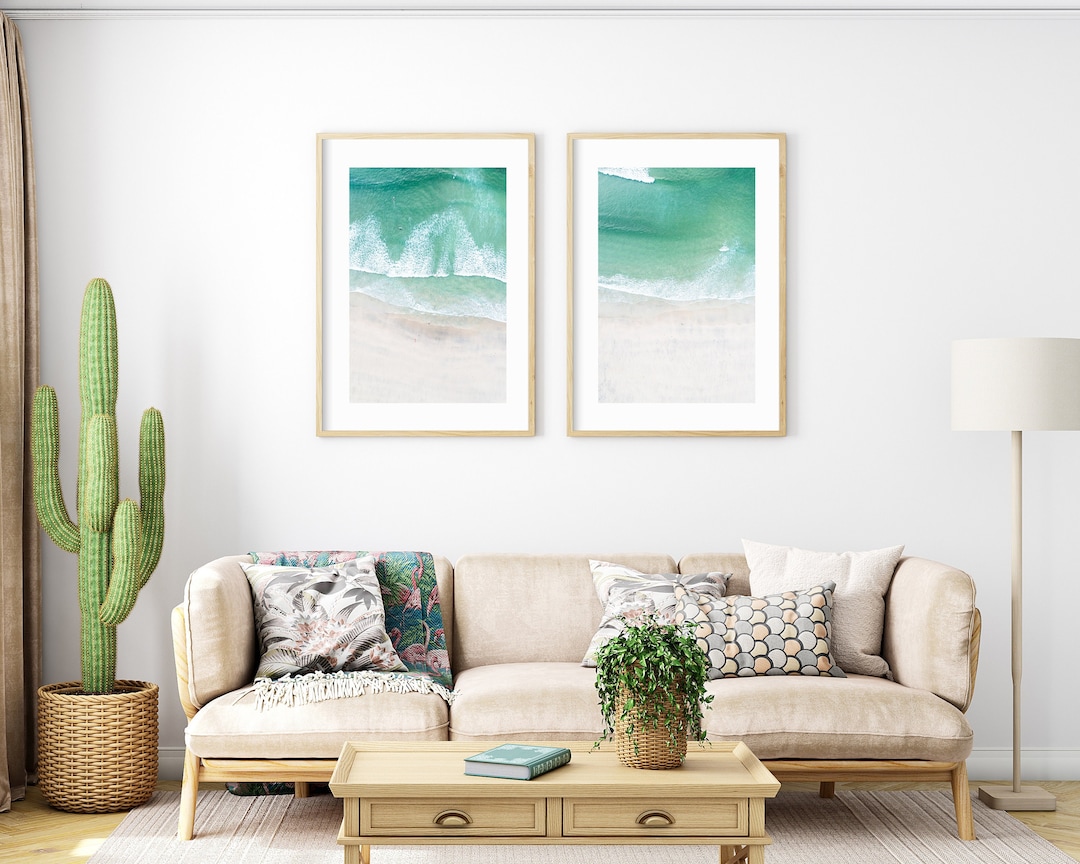 Minimalist Beach Print Set - Coastal Home Decor - Blue - Turquoise ...