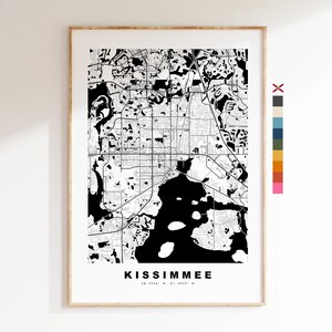 Kissimmee Stadsplattegrond Print - kaartprint - kaartkunst - prints of ingelijste prints - minimalistisch - Verenigde Staten