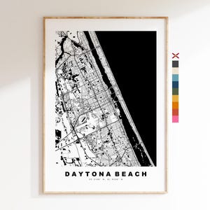 Daytona Beach Stadsplattegrond Print - kaartprint - kaartkunst - prints of ingelijste prints - minimalistisch - Verenigde Staten