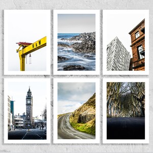 Ensemble de cartes de voeux Belfast - 6 cartes de voeux - Intérieur vierge - Enveloppe incluse - Mariages - Cadeaux - Anniversaire - Irlande du Nord - Cadeau