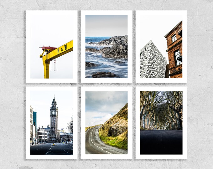 Belfast Greeting Card Set - 6x Greeting Cards - Blank Inside - Envelope Included - Weddings - Gifts - Anniversary -  Northern Ireland - Gift