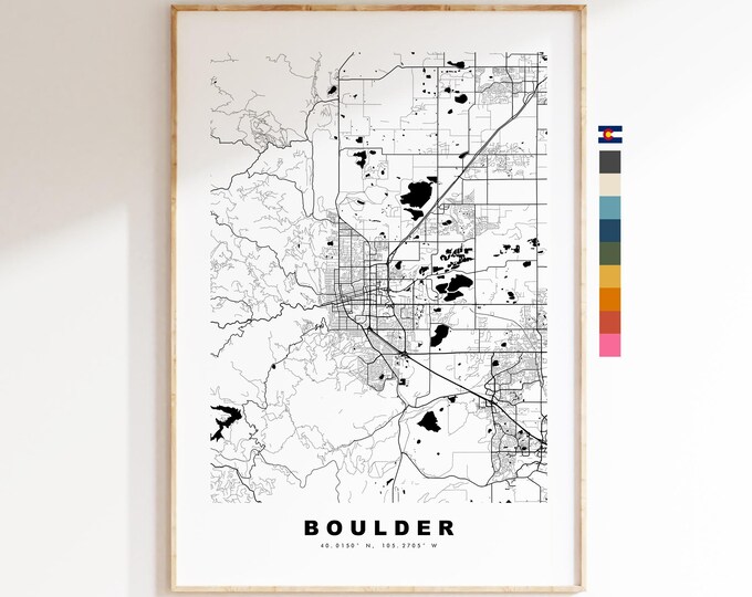 Boulder Map Print - City Map Poster - Map Art - USA City Maps - Boulder Print - Boulder Poster - Minimalist City Map - Colorado