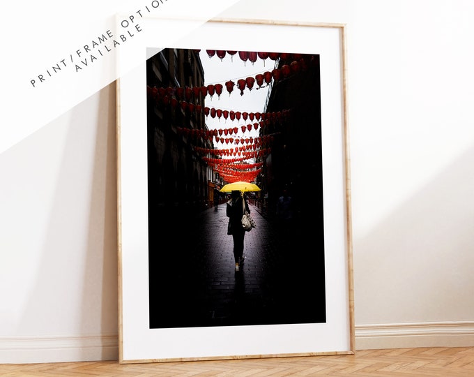 Chinatown Print - The Girl With the Yellow Umbrella - London Photography Print - Fine Art Photography - London Print - Poster - Wall Art