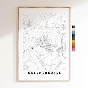Skelmersdale Karte Druck - Minimalistische Stadt Karte Poster - Map Art - UK - Skelmersdale Druck - Lancashire - verschiedene Farben erhältlich
