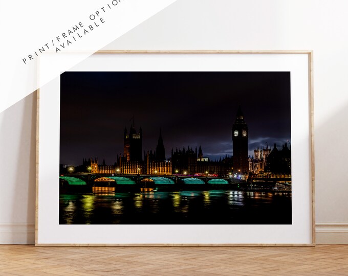 London Nightscape - London Photography Print - Fine Art Photography - London Print - Poster - Wall Art - London at Night - Westminster