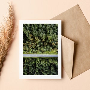 Wald Grußkarte - Grußkarte - Innen leer - Geburtstag - Jubiläum - Muttertag - Vatertag - Feiertag - Blank Karte - Bäume