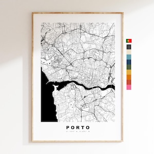 Porto Map Print - City Map Poster - Map Art - Map Wall Art - Portugal City Maps - Porto Print - Porto Poster - Minimalist City Map