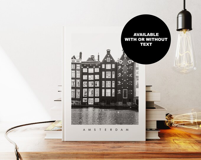 Amsterdam Notebook - Journal - A5 or A4 - Travel Diary - Hardcover Journal - Ringbound Notebook - Lined - Graph - Plain Paper - Small Gift