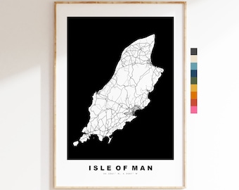 Isle of Man Map Print - Minimalist Map Poster - Map Art - UK - Isle of Man Print - Isle of Man Poster - Different Colours Available