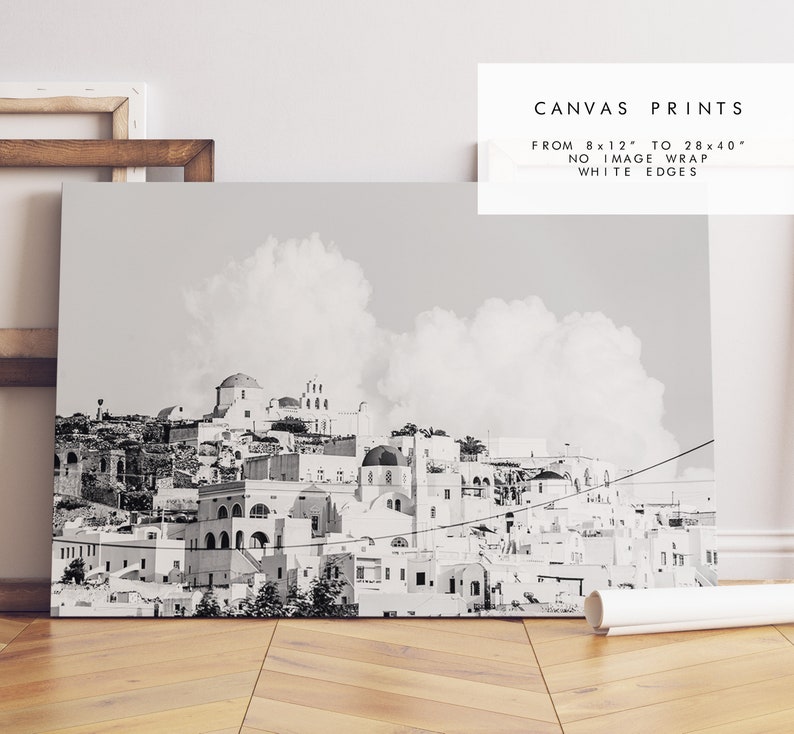 Greece Black and White Photography Print Greece Print Poster Santorini Photography Greece Wall Art Monochrome Greece Poster image 5