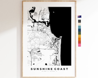 Sunshine Coast Map Print - City Map Poster - Map Wall Art - Australia City Maps - Sunshine Coast Print - Poster - Minimalist City Map