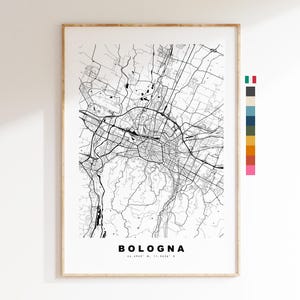 Bologna Stadtplandruck – Kartendruck – Kartenkunst – Drucke oder gerahmte Drucke – minimalistisch – Italien