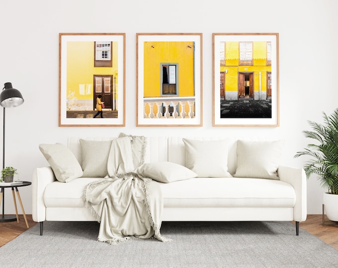 Yellow Print Set - Architecture Photography Print Set - Yellow Wall Art - Bold Yellow - Colour Print Set - Minimalist - Yellow Print - MYC