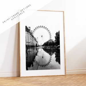 London Eye Print - London Photography Print - Fine Art Photography - London Print - Poster - Wall Art - London Print Black and White
