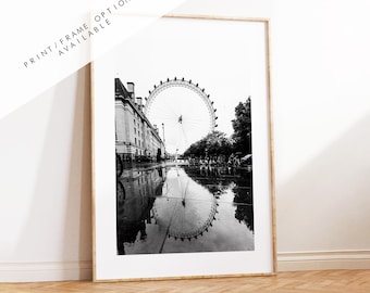 London Eye Print - London Photography Print - Fine Art Photography - London Print - Poster - Wall Art - London Print Black and White
