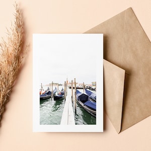 Cartão de felicitações de Veneza - Cartão de felicitações - Em branco por dentro - Aniversário - Aniversário - Dia das mães - Dia dos pais - Feriado - Cartão de felicitações