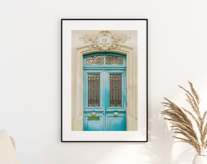 Parisian Blue Door Print - Paris Photography Print - Fine Art Photography - Paris Wall Art - Paris - Print - Poster - Paris Art Print - Blue
