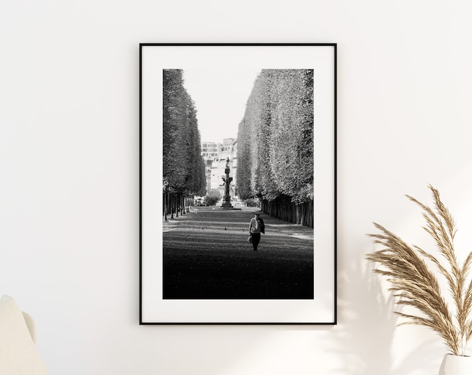 Gardens of Paris - Paris Photography Print - Fine Art Photography - Paris Wall Art - Paris - Print - Poster -  Black and White - People