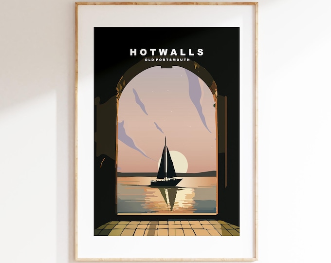 Hotwalls Travel Poster - Wall Art Print - Southsea and Portsmouth Travel Posters - Minimalist Retro Style - Prints or Framed Prints