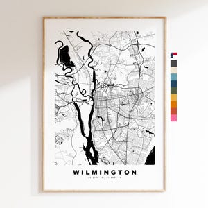 Wilmington Map Print - City Map Poster - Map Art - USA City Maps - Wilmington Print -  Poster - Minimalist City Map - North Carolina