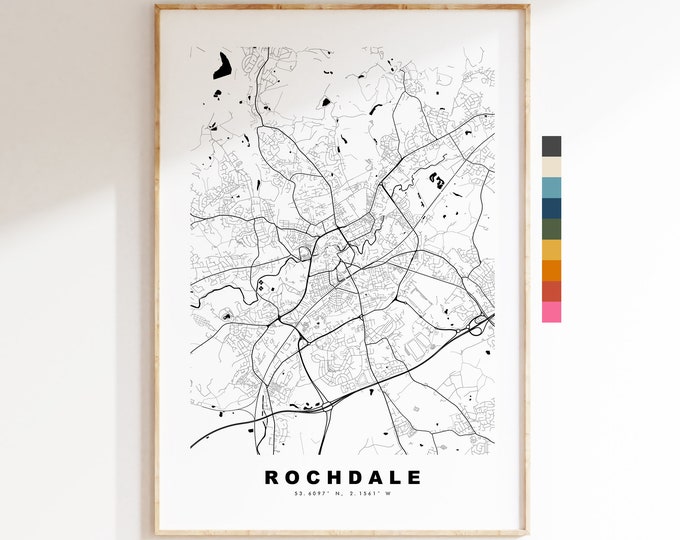 St Helens Map Print - Minimalist City Map Poster - Map Art - UK - St Helens Print - St Helens Poster - Different Colours Available