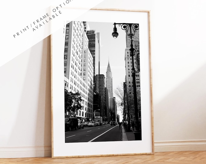 Chrysler Building Print - New York Skyline Print - Black and White Photography - New York City Print - Artwork - Poster  - Minimalist - Art