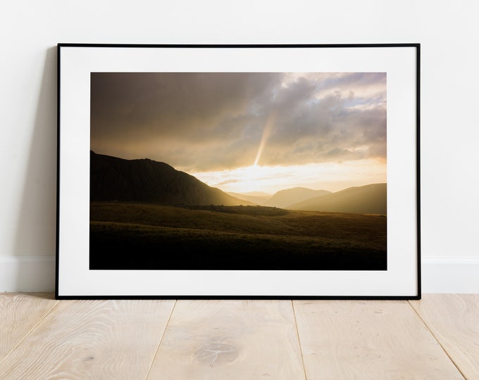 Snowdonia Landscape Print - Sunset Landscape Photography - Mountain Landscape - Snowdon - Fine Art Photography - Snowdonia Print - Warm Tone