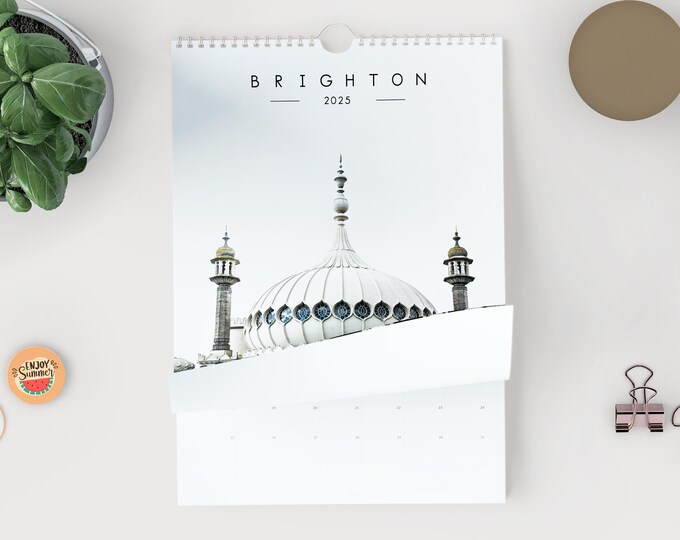 Brighton 2025 Calendar - A3 or A4 Wall Calendar - 2025 Calendar - Gift - New Year - Brighton Calendar - Planner - Brighton Gift