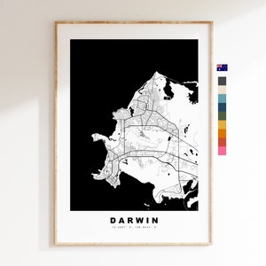 Darwin Map Print - City Map Poster - Map Wall Art - Australia City Maps - Darwin Print - Darwin Poster - Minimalist City Map - Australia