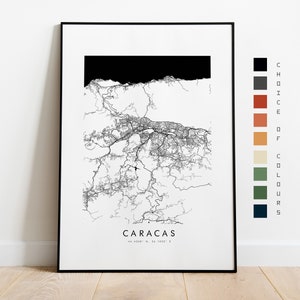 Caracas Map Print - City Map Poster - Map Art - Map Wall Art - Venezuela Map - Caracas Print - Caracas Poster - Art - North America