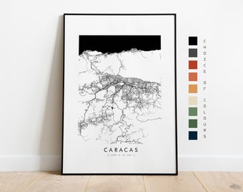 Caracas Map Print - City Map Poster - Map Art - Map Wall Art - Venezuela Map - Caracas Print - Caracas Poster - Art - North America