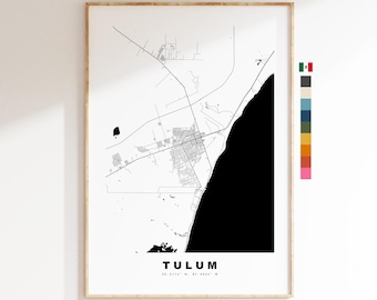 Tulum Map Print - City Map Poster - Map Art - Map Wall Art - Mexico City Maps - Tulum Print - Tulum Poster - Minimalist City Map
