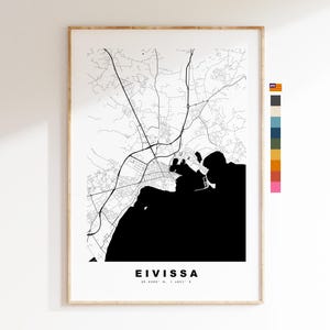 Eivissa Map Print - City Map Poster - Map Art - Map Wall Art - Spain City Maps - Eivissa Print - Ibiza  - Minimalist City Map