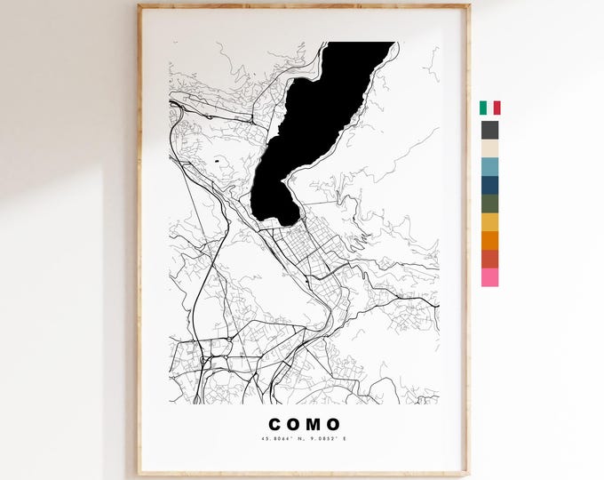 Como Map Print - City Map Poster - Map Art - Map Wall Art - Italy City Maps - Como Print - Como Poster - Minimalist City Map