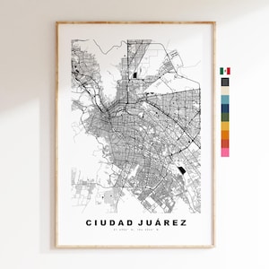 Ciudad Juarez Map Print - City Map Poster - Map Art - Map Wall Art - Mexico City Maps - Ciudad Juárez Print - Poster - Minimalist City Map