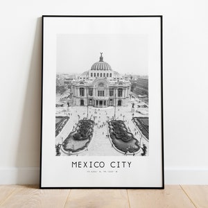 Mexico City Poster Print - Black and White Minimalist City Print - Coordinates - Mexico City Poster - Mexico Art Print - Mexico Decor - Gift