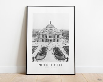 Mexico City Poster Print - Black and White Minimalist City Print - Coordinates - Mexico City Poster - Mexico Art Print - Mexico Decor - Gift