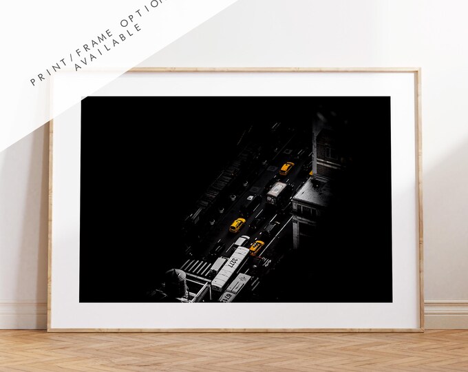 New York Taxi Cab Print - New York Skyline - Manhattan Skyline - New York City Print - Poster - Minimalist - Miniature - Minimal Home Decor