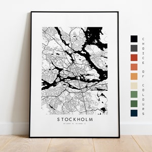 Stockholm Map Print - City Map Poster - Map Art - Map Wall Art - Sweden City Map - Stockholm Print - Stockholm Poster - Wall Art - Europe