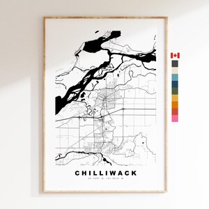 Chilliwack Impressão de mapa da cidade - impressão de mapa - arte de mapa - impressões ou impressões emolduradas - Canada